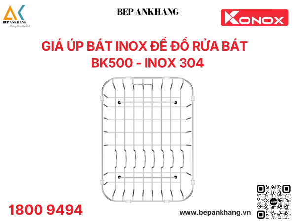 Giá úp bát inox để đồ rửa bát BK500 - Inox 304